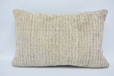 Pillow for Couch, Cushion, 16"x24" Beige Pillow Cover, Kilim Cushion Sham