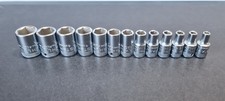 Stahlwille Set of 13 1/4" drive 6-point shallow metric sockets 3.5mm to 13mm NEW