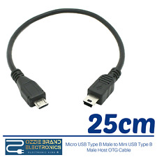 Micro USB Type B male to Mini USB Type B male Host OTG Adapter Cable Connector