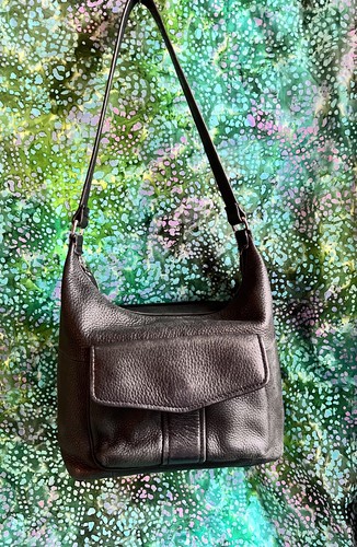 Fossil black leather shoulder - black,