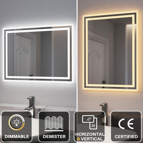Illuminated bathroom mirror - bathroom,