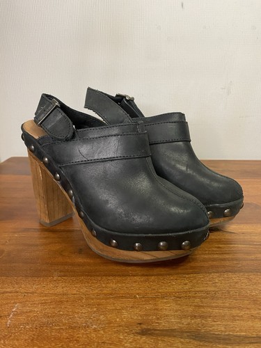 Topshop clog leather heels - leather,