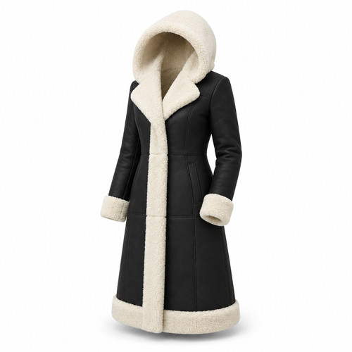 Women long leather coat - women’s,