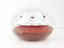 Large Oversized Red & Gold Fleck Glass Controlled Bubbles Paperweight 1.6 kg