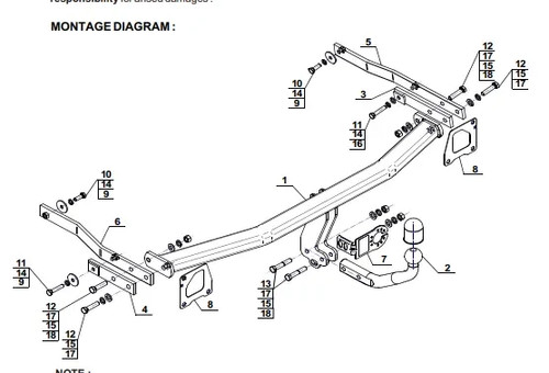 Swan neck tow - neck, bar