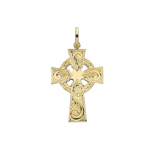 9ct yellow gold cross - yellow, pendant