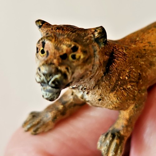 Bronze lioness tiger - lioness, tiger,