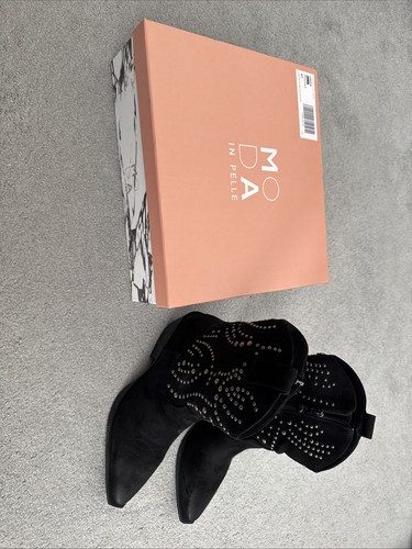 Moda pelle black - black, studded