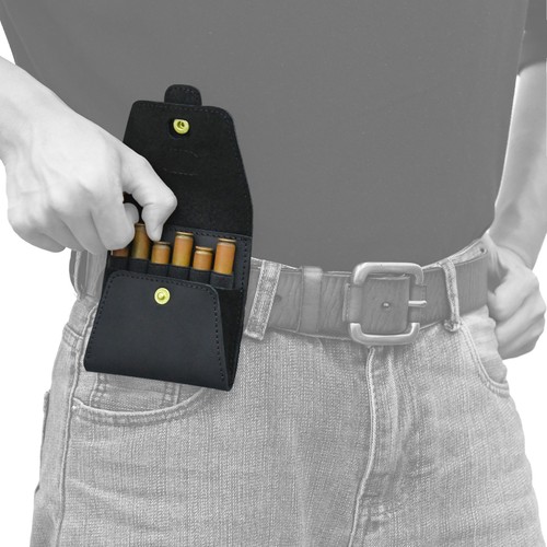 Leather rifle cartridge holder - leather,