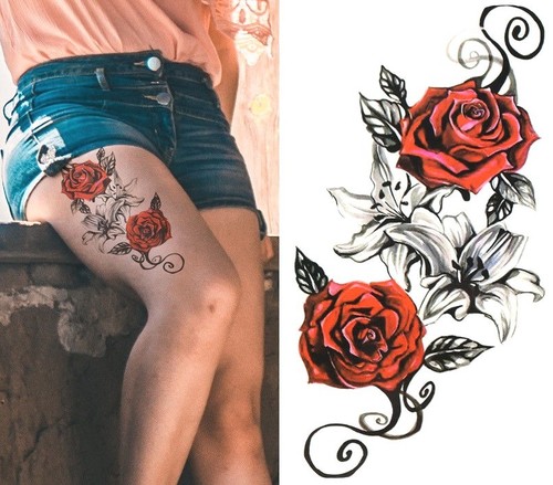 Red rose flowers - red,