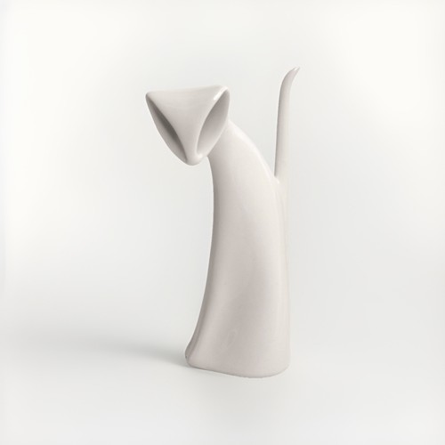 Royal dux bohemia white - dux, cat