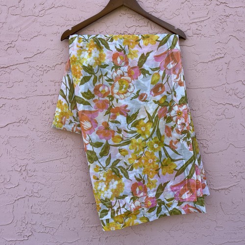 Vintage floral curtain sheer - vintage,