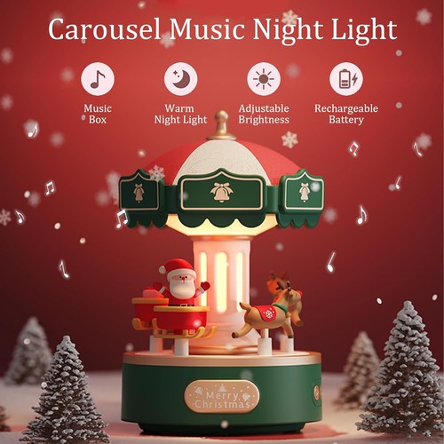Carousel music box with - with, light