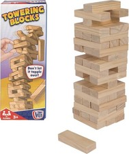 Wooden Tumbling Tower Game 48 pc Ages 3+ Players 2+ Kids Play Classic