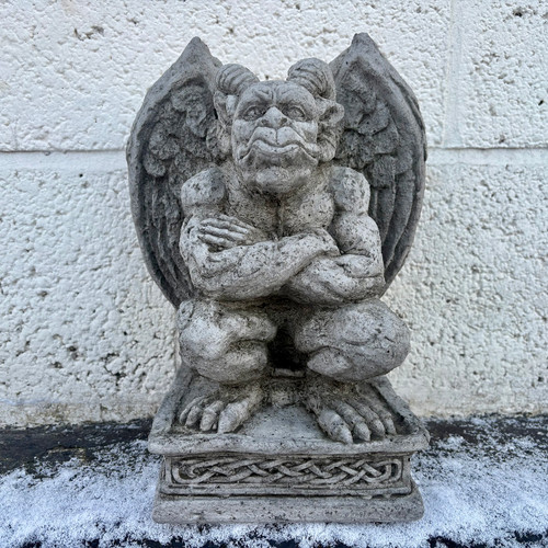Stone winged devil gargoyle - winged,