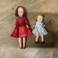 Vintage Roddy 11 Inch Walker Doll In Fairie Glen Dress And Sarold Doll 7 Inches