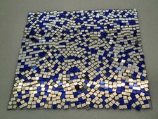300 pieces, Mixed Blue & Silver Glass Mirror Tiles, Aprox 5 x 5 mm, Art&Craft