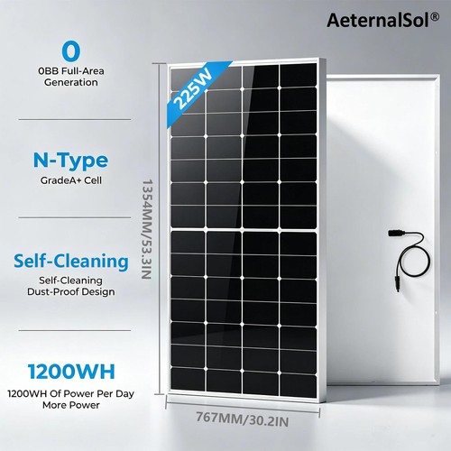 Aeternasol 225watt 12v solar - aeternasol,