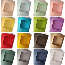 Square Aperture Tri Fold Card Blanks A6 6x4" 19 Colours 5 Pack Cross Stitch