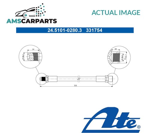 Brake hose line - line, rear
