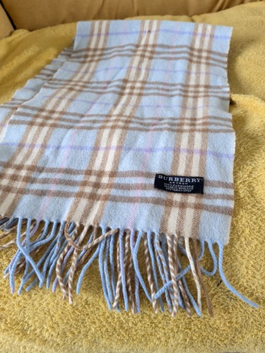 Burberry sky blue check - blue, scarf