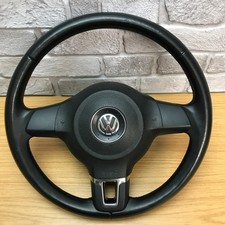 Genuine VW Black Leather Steering Wheel. Fits Transporter T6, T5.1 etc. SRS. 4A
