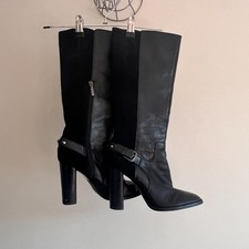 Alisha leather suede-heeled studded boots