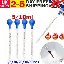 5/10ml  Glass Graduated Pipettes Transfer Dropper for Fluid Pipettes