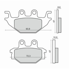 REAR BRAKE PADS TGB ATV Avenger400 Quad (4x2) 2009 RMS 225103070