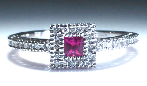 18ct gold ring ruby diamond - gold,