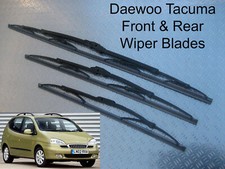 Front & Rear Wiper Blades Daewoo Tacuma 2000 2001 2002 2003 2004  2005