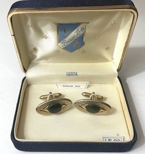 Vintage Mid Century Boxed Swank Genuine Jade Gold Plate Cufflinks Nice Gift