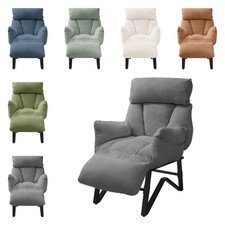 Poltrona reclinabile in lino poltroncina da lettura per soggiorno vari colori