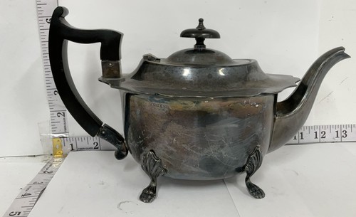 Silver plate teapot ornate - teapot,