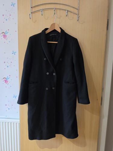 Zara black coat - coat, size