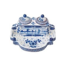 Antique Delftware Inkwell and