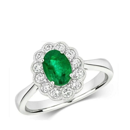 Real emerald and diamond ring - real,