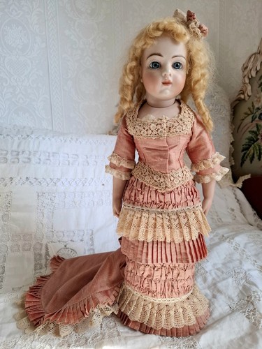 Pink silk lace - silk, for