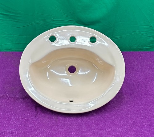 Peach ceramic bathroom sink - peach,