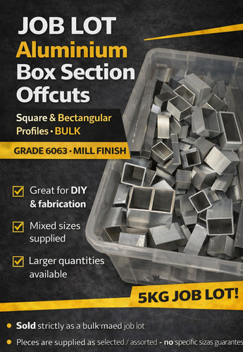 Aluminium box section offcuts - box,