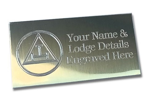 Engraved gold masonic plaque - gold,
