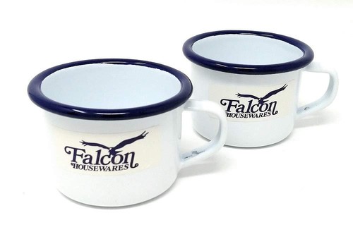 Espresso white enamel mug - white,