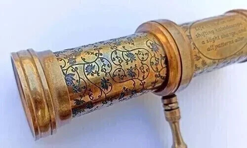Hand carved brass kaleidoscope - carved,
