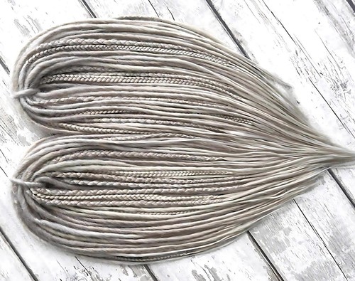 Gray white synthetic - gray, dreadlock