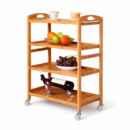 Tier wooden kitchen trolley - 4,