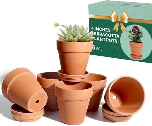 Pack inch terracotta pots - inch,