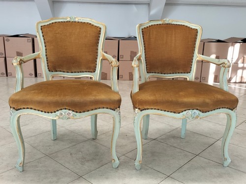 Pair armchairs louis xvi - of,