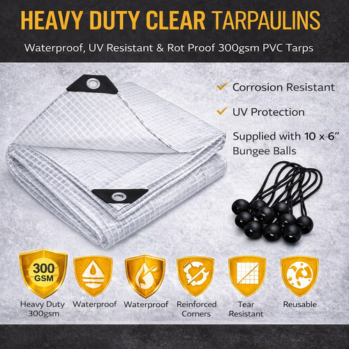 300gsm clear tarpaulin - 300gsm,