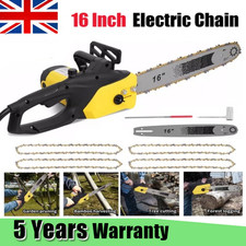40cm Bar 16" Chainsaw Corded Electric 2500W Large Handheld Chain Saw Wood Cutter