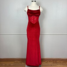 Red Velvet Lace Corset Gown
